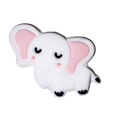White Elephant Silicone Charm 25x31mm
