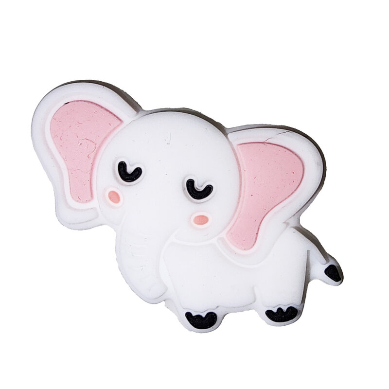 White Elephant Silicone Charm 25x31mm