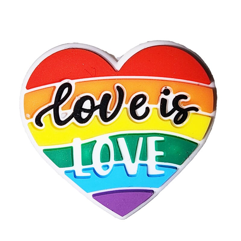 Pride Heart Silicone Charm 23x26mm