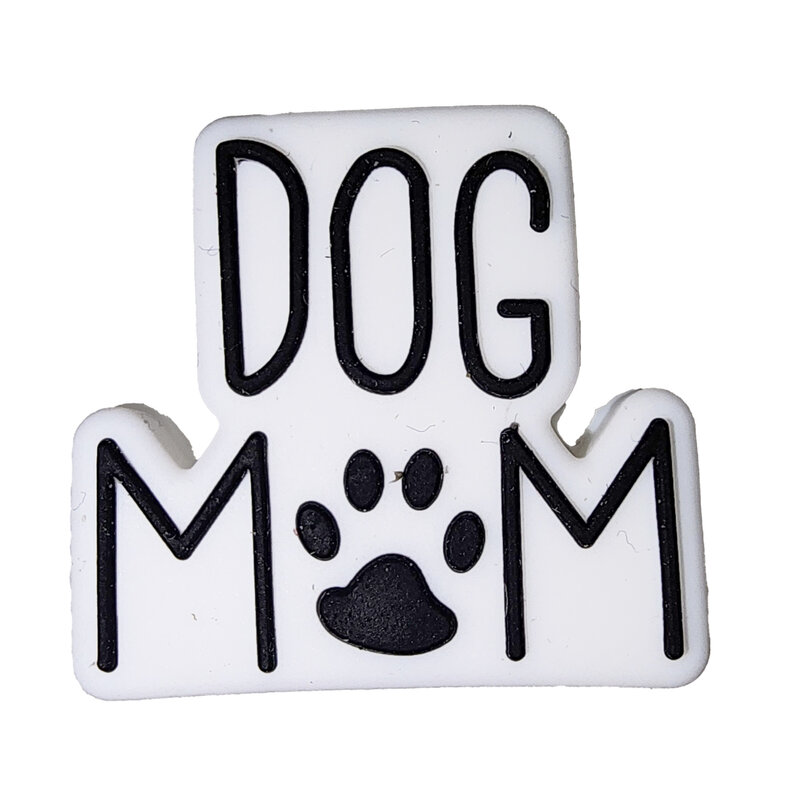 Silicone Bead Dog Mom Silicone Charm 23x25mm
