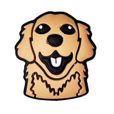 Brown Dog Silicone Charm 28x26mm