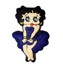 Betty Boop Blue Dress Silicone Charm 31x20mm