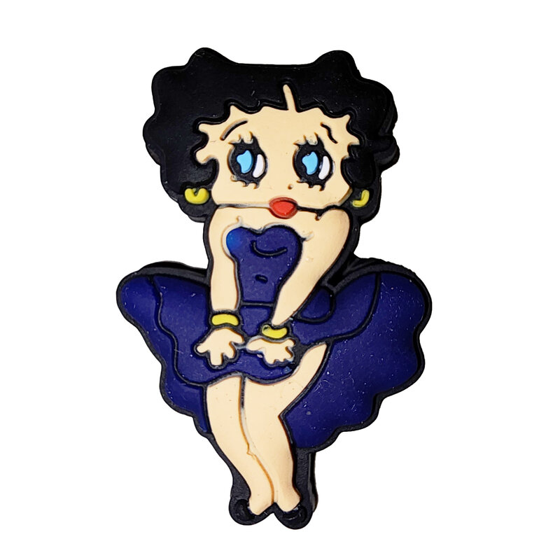 Betty Boop Blue Dress Silicone Charm 31x20mm