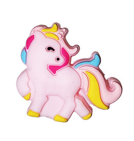 Pink Unicorn Silicone Charm 26x30mm