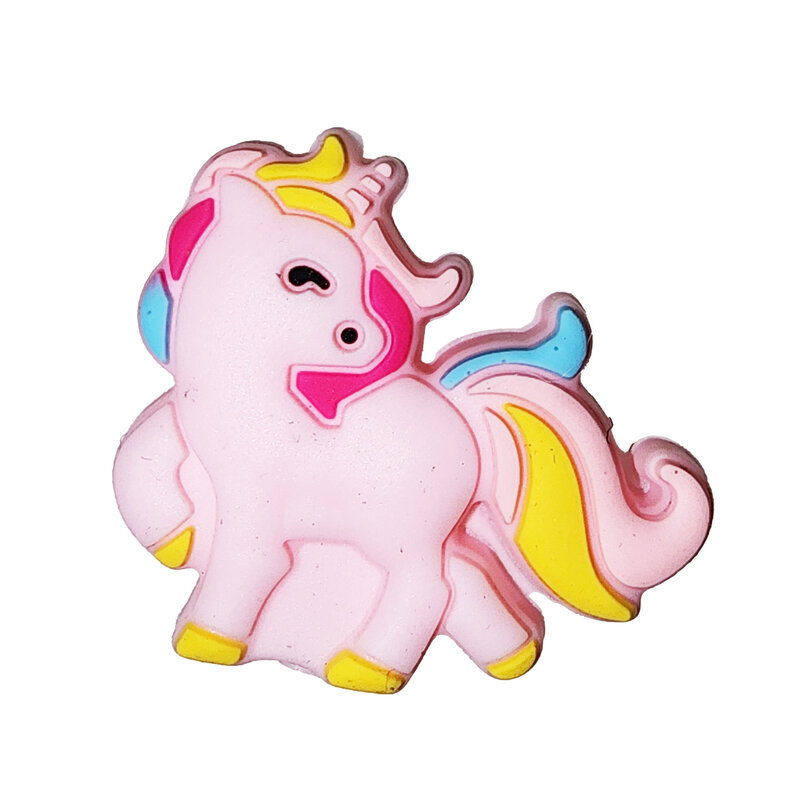 Pink Unicorn Silicone Charm 26x30mm