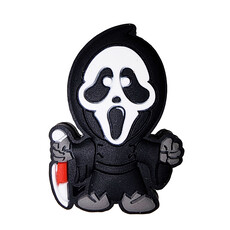 Silicone Bead Ghost Face Silicone Charm 30x21mm