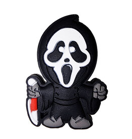 Silicone Bead Ghost Face Silicone Charm 30x21mm
