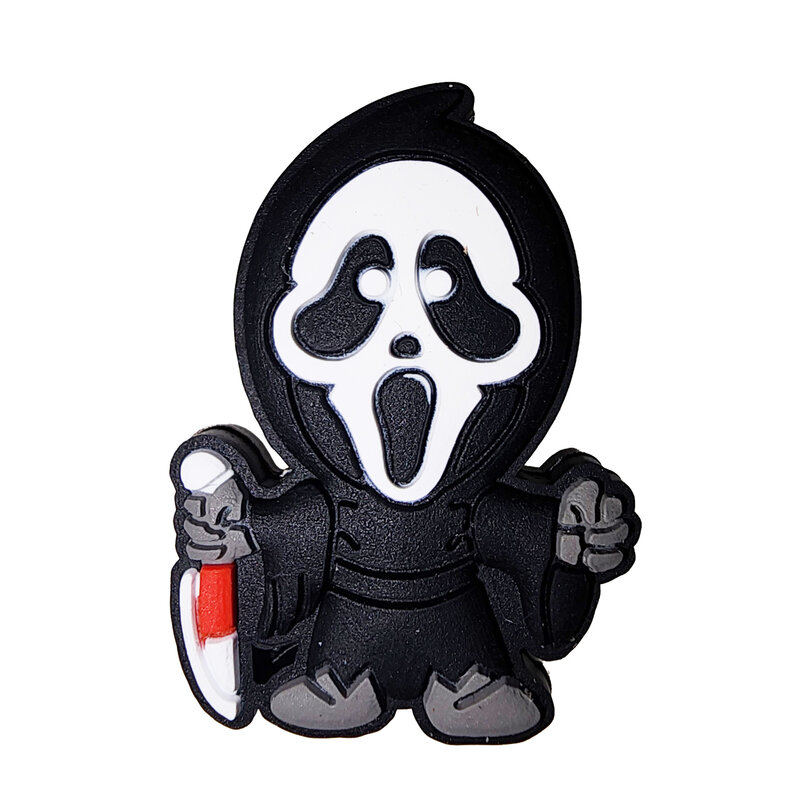 Silicone Bead Ghost Face Silicone Charm 30x21mm