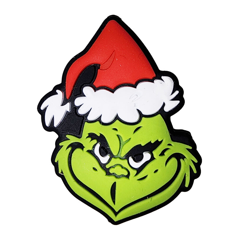 Silicone Bead Grinch Head Silicone Charm 29x25mm