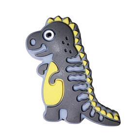 Grey Dinosaur Silicone Charm 28x20mm