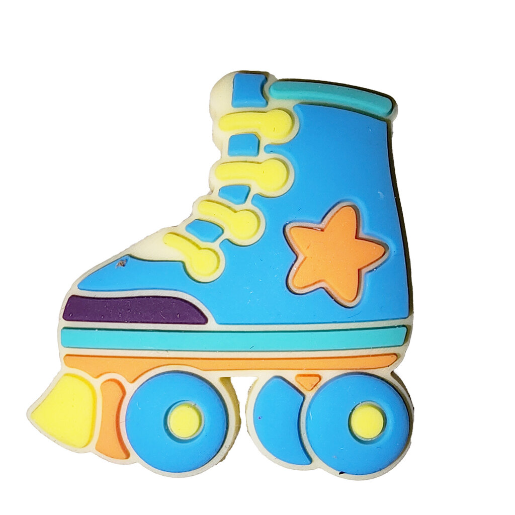 Blue Rollerskate Silicone Charm 28x26mm