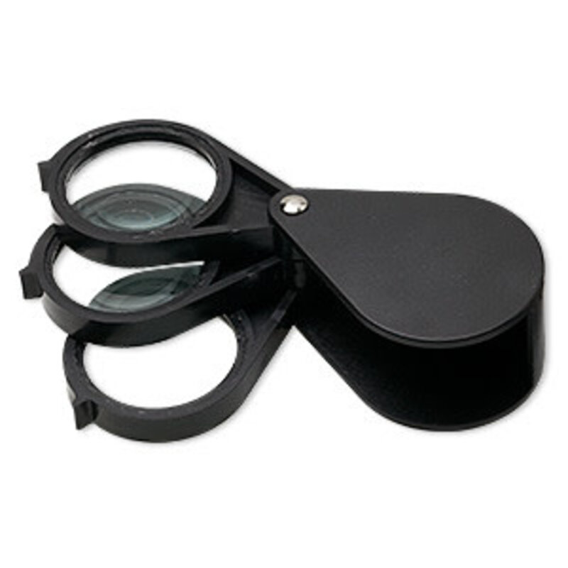 Three-in-One Magnifier (5x, 10x and 15x) 4 x 1-1/2 inches (open)
