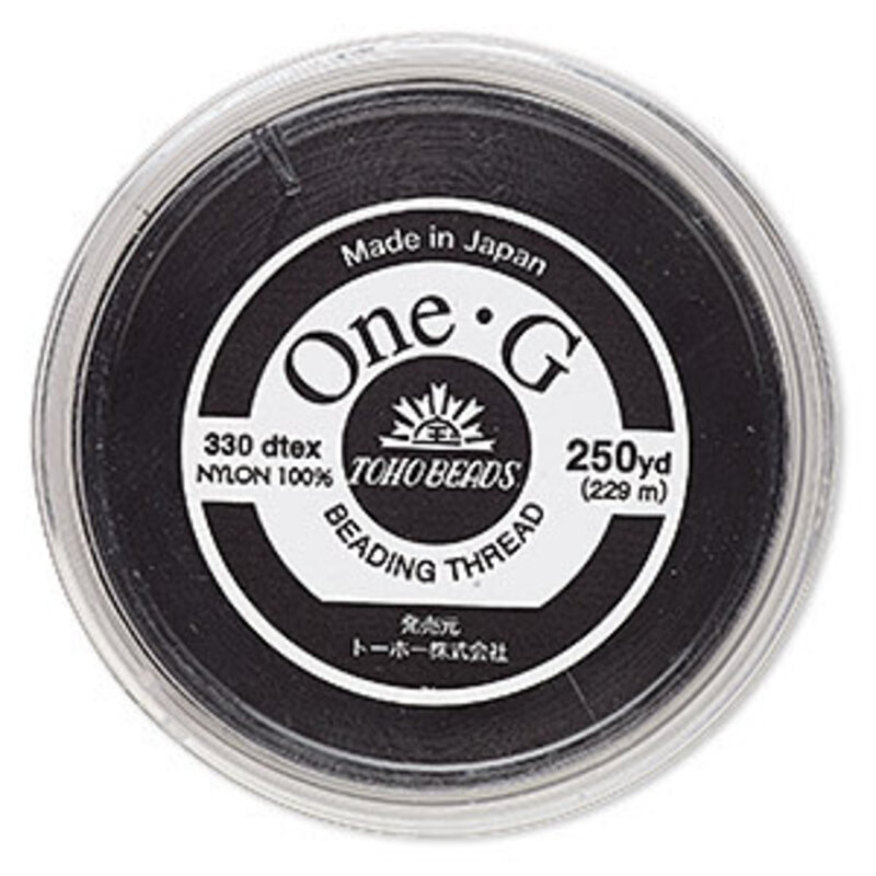 Toho Beads One-G Nylon Thread Black #0 250YD