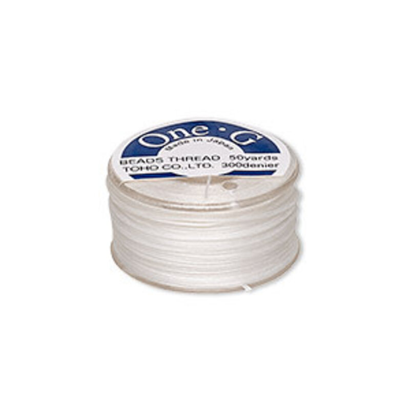 Toho Beads One-G Nylon Thread White #0 50YD