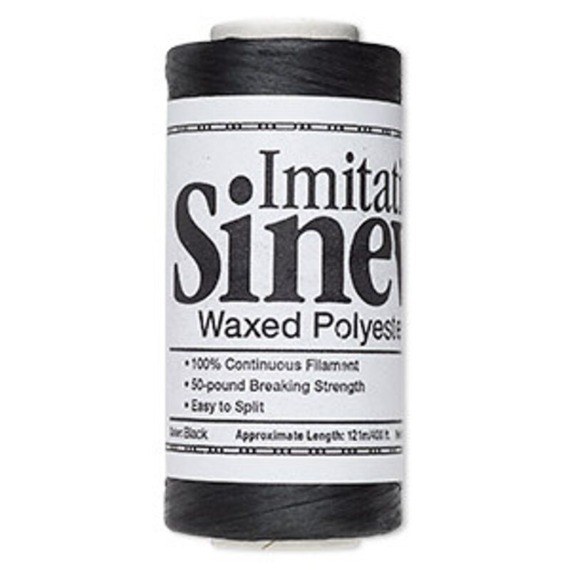 Sinew Imitation Sinew Black 2mm 50lb 400Ft