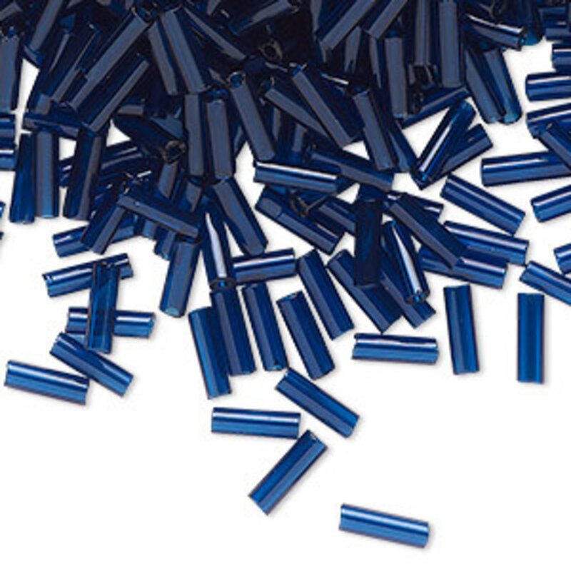 Preciosa Czech Bugle Bead #3 Loose TP Dark Aqua 50gm pkg.