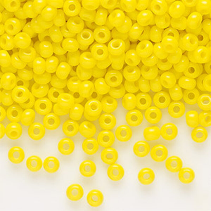 Preciosa Sb#8 Loose Opaque Lemon Yellow 50gm pkg.