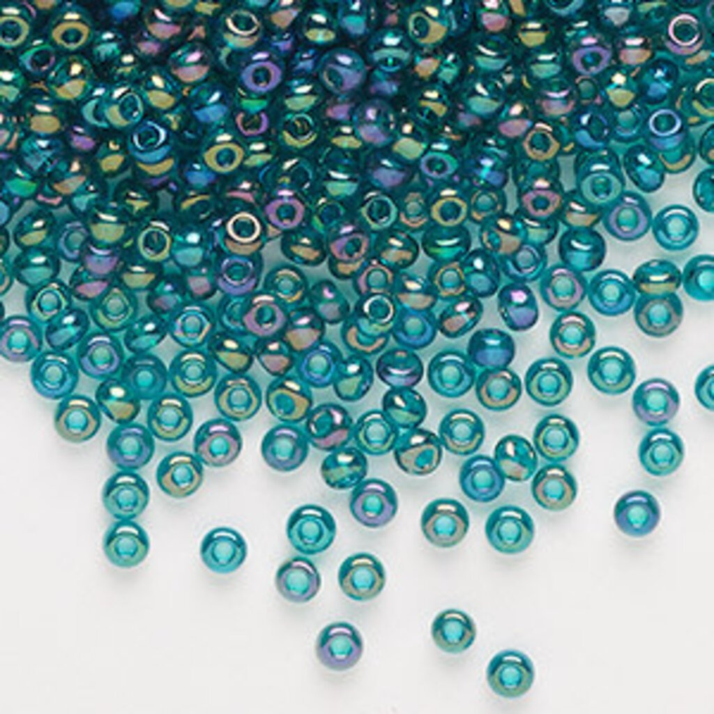Preciosa Sb#8 Loose Translucent Rainbow Teal 50gm pkg.