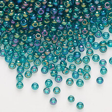 Preciosa Sb#8 Loose Translucent Rainbow Teal 50gm pkg.