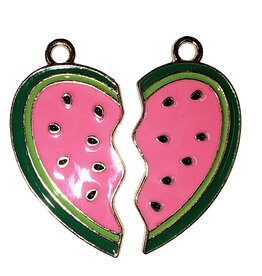 Matching Heart Watermelon Charm 30x14mm