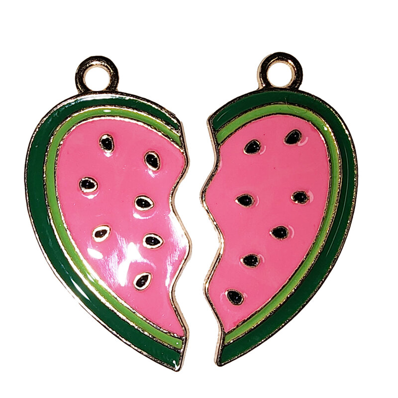 Matching Heart Watermelon Charm 30x14mm