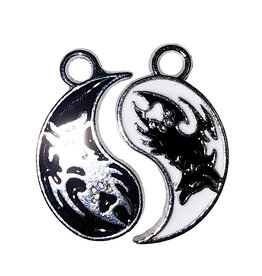 Matching Yin Yang with Wolf Charm 22x15mm