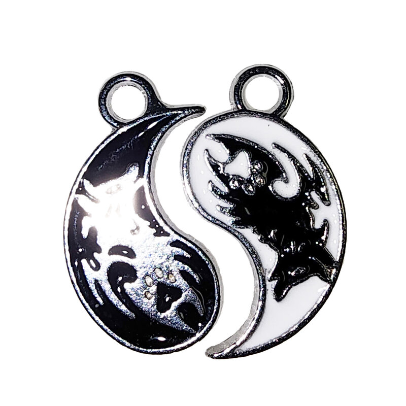 Matching Yin Yang with Wolf Charm 22x15mm