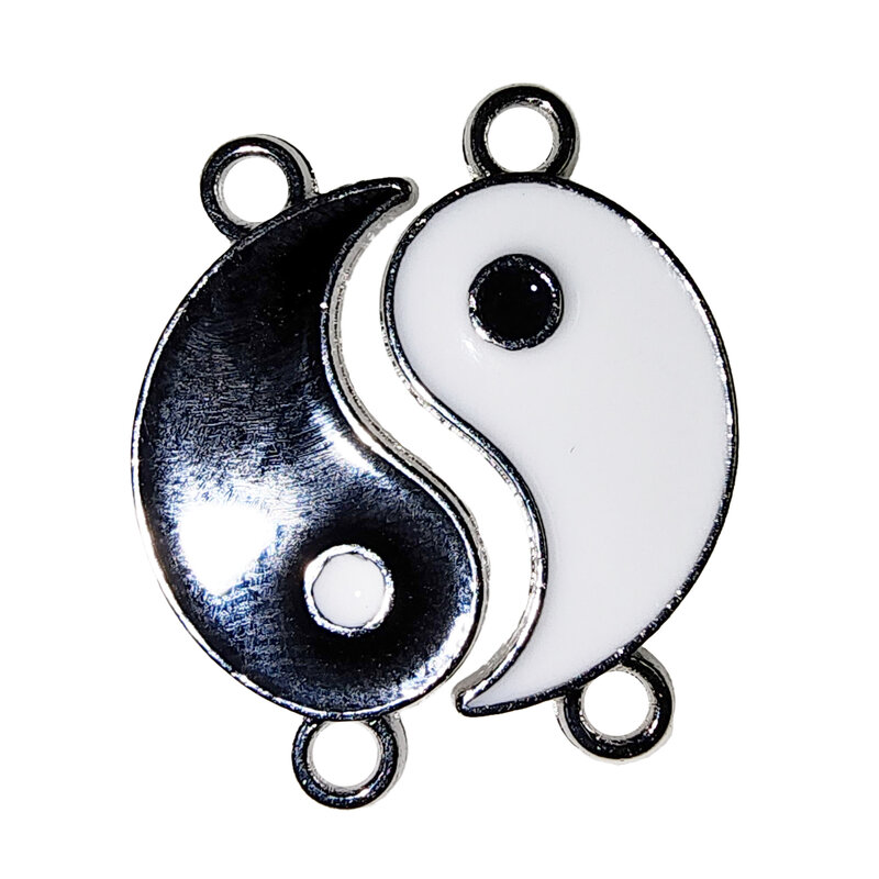 Matching Double Loop Yin Yang Charm 21x10mm