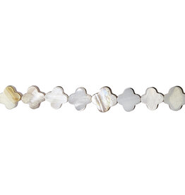 4 Leaf Clover Shell Beads 16" Strand 8mm