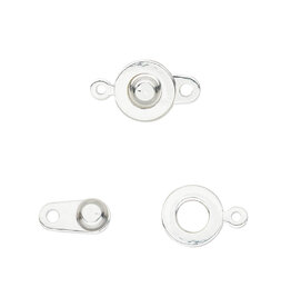 Button Clasp Silver-Plated Brass 9mm 5pcs.