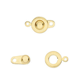 Button Clasp Gold-Plated Brass 9mm 5pcs.