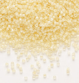 Miyuki Delica #11 Translucent Ivory-Lined Luster Clear 7.5gms