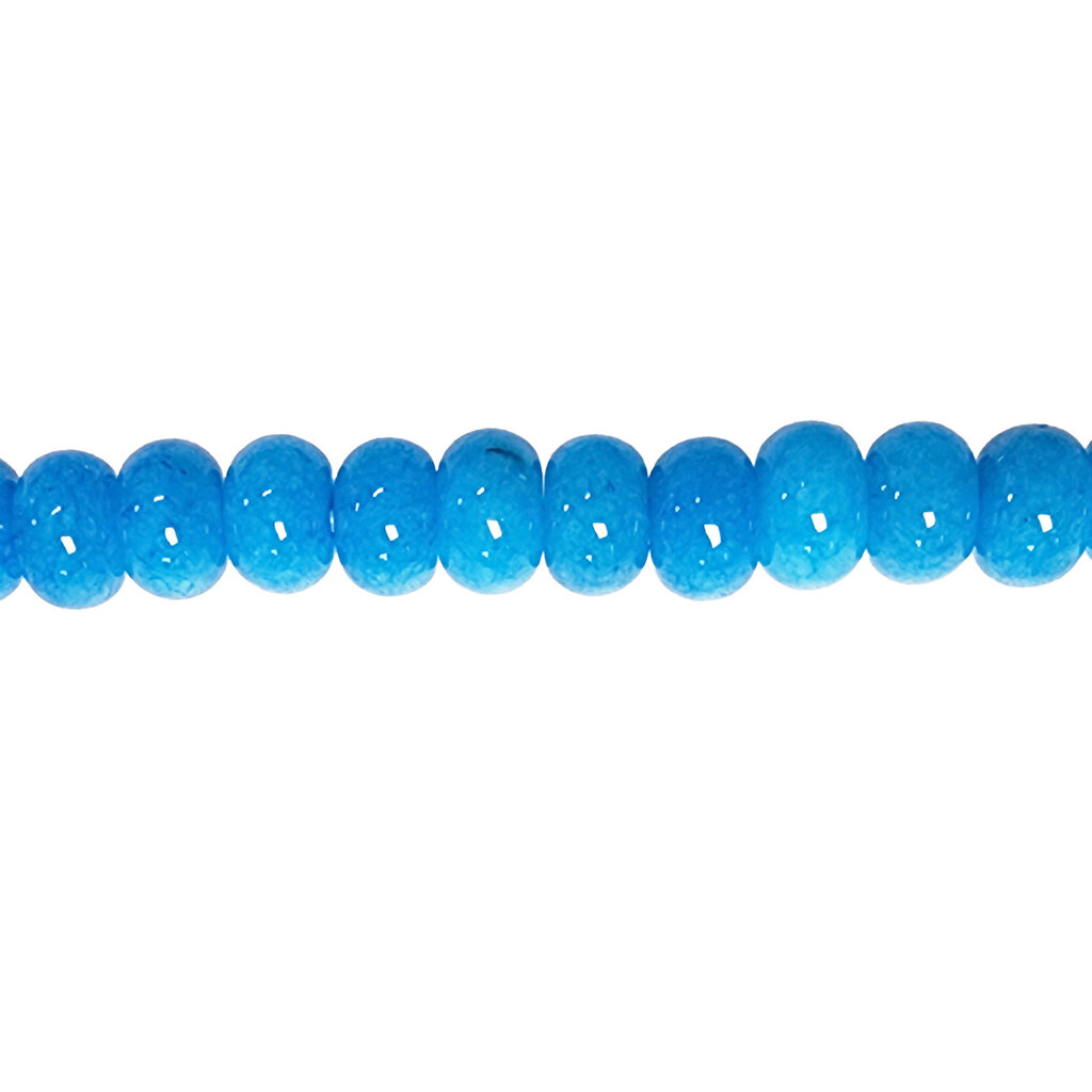 Dyed Blue Agate Smooth Rondelle 16" Strand