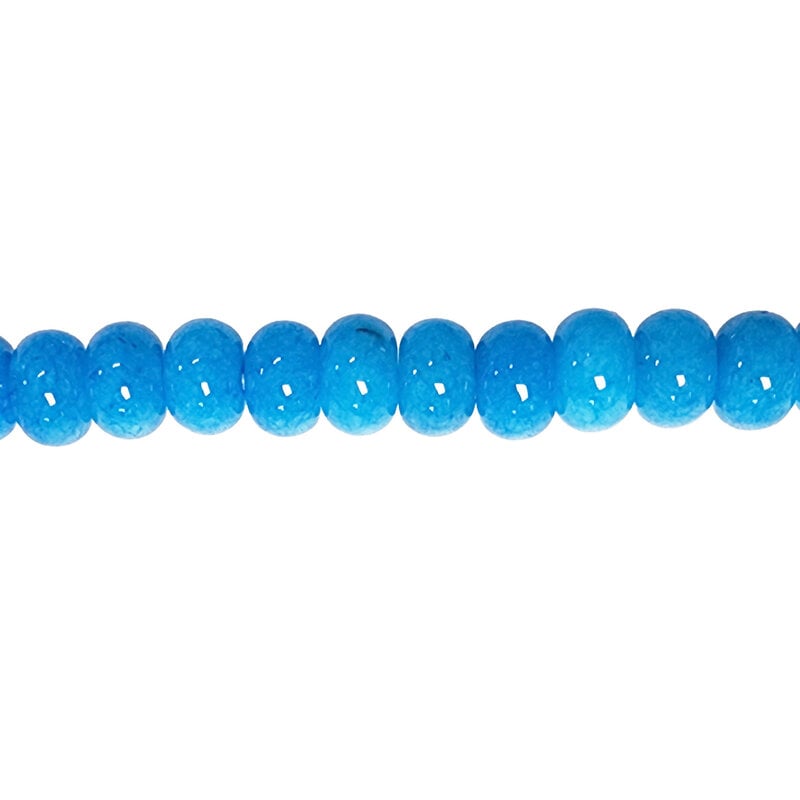 Dyed Blue Agate Smooth Rondelle 16" Strand