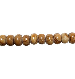 Picture Jasper Smooth Rondelle 16" Strand