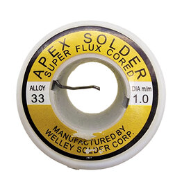 Welley Solder Corp. Apex Solder Super Flux Cored Alloy 33 1mm