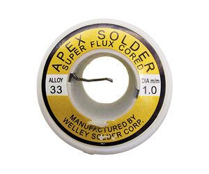 Apex Solder Super Flux Cored Alloy 33 1mm - Bead World Incorporated