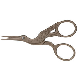 Antique Brass-Plated Stainless Steel Stork Scissors 3-1/2 x 1-3/4"