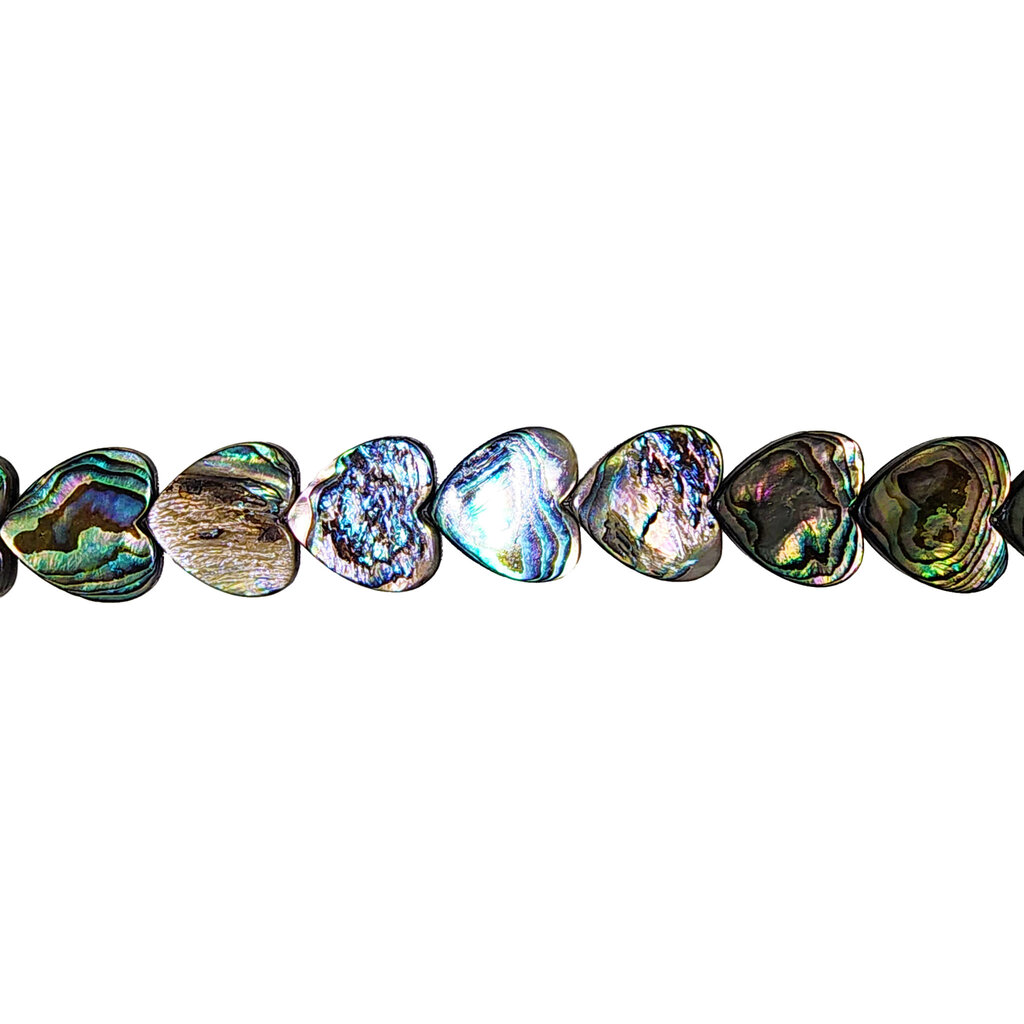 Heart Abalone Beads 16" Strand
