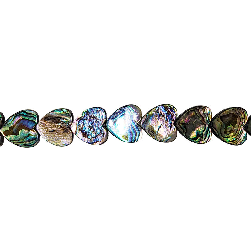Heart Abalone Beads 16" Strand