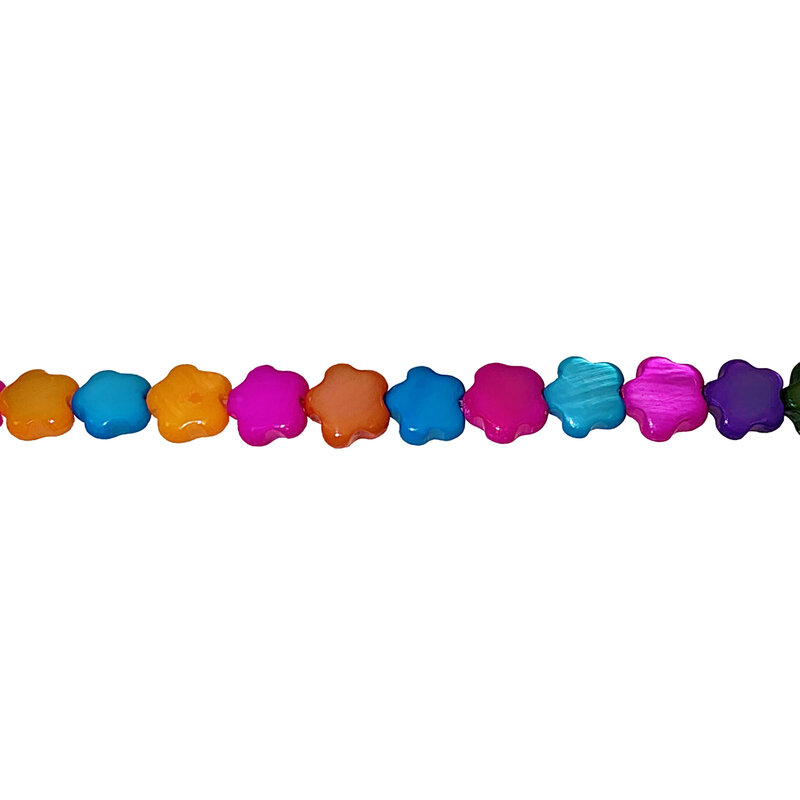 Flower Multi Color Shell Beads 16" Strand