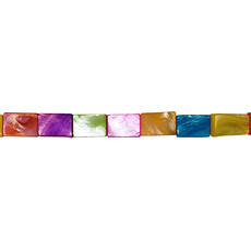 Rectangle Multi Color Shell Beads 16" Strand