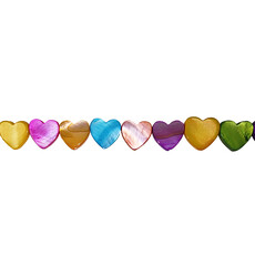 Side Drilled Heart Multi Color Shell Beads 16" Strand