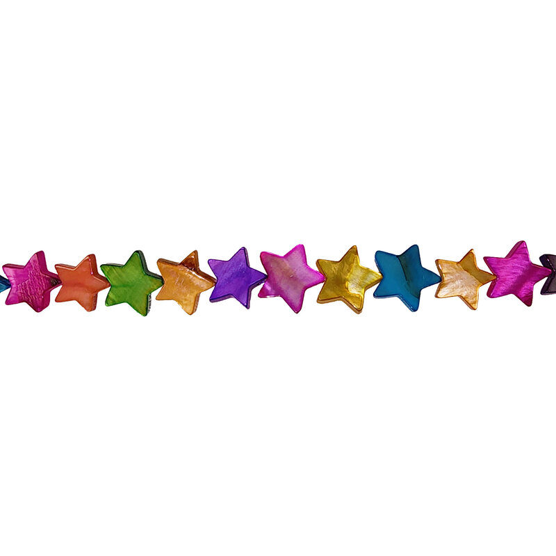 Star Multi Color Shell Beads 16" Strand