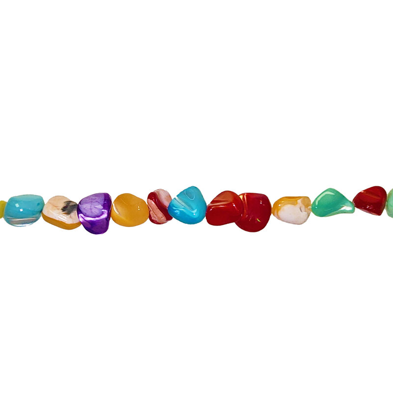 Nuggets Multi Color Shell Beads 16" Strand