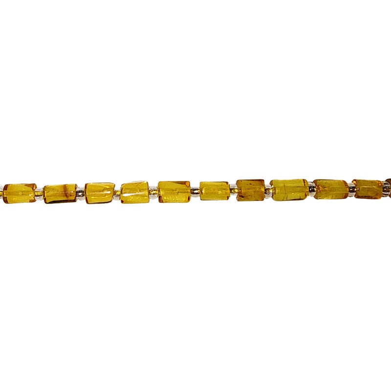 Amber Tube 16" Strand 5x3mm