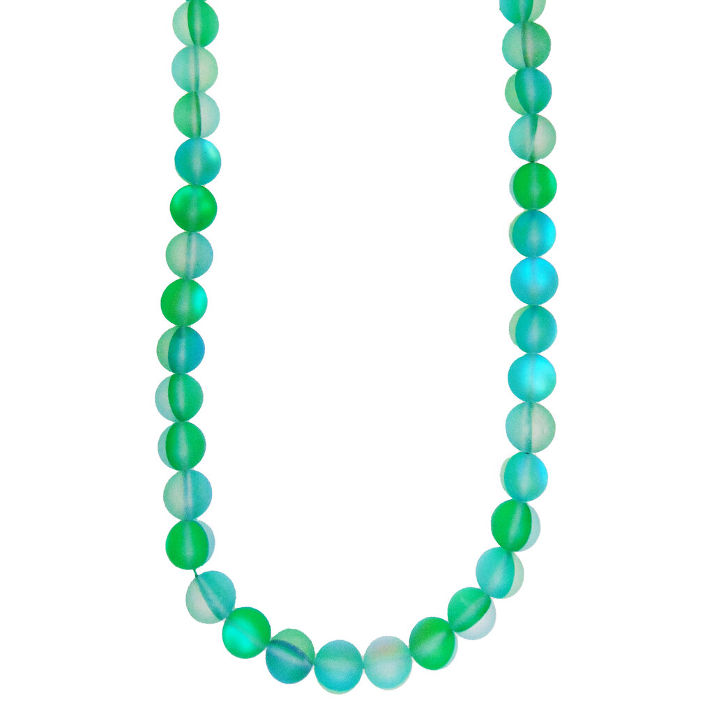 Bead World Matte Rainbow Mermaid Glass Beads 14"Strand
