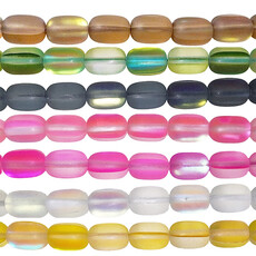 Matte Mystic Aura Quartz Tube Beads