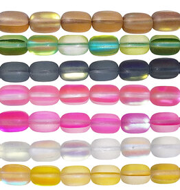 Matte Mystic Aura Quartz Tube Beads