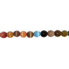 Cat Eye Beads Faceted Multi Color 16" Strand 10mm